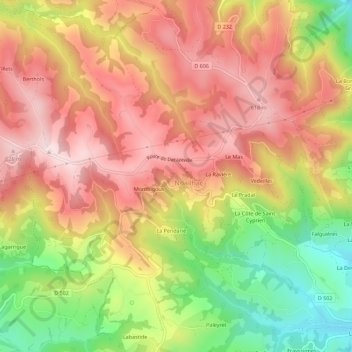 La Merlaterie topographic map, elevation, terrain