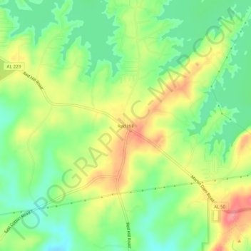 Red Hill topographic map, elevation, terrain