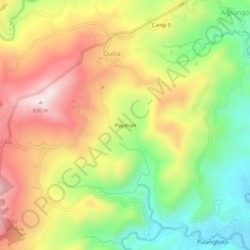 Payahan topographic map, elevation, terrain