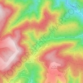 Aymard topographic map, elevation, terrain