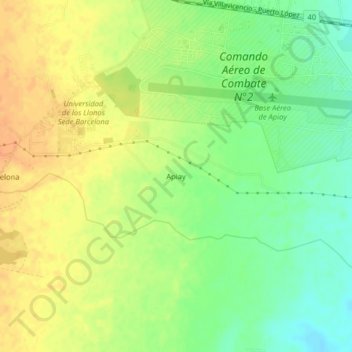 Apiay topographic map, elevation, terrain