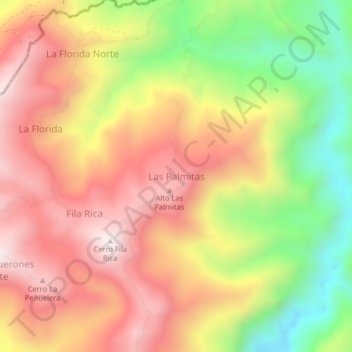 Las Palmitas topographic map, elevation, terrain