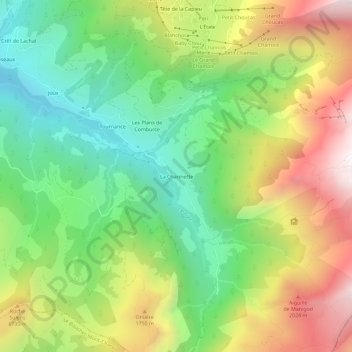La Charmette topographic map, elevation, terrain