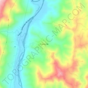 Honduras topographic map, elevation, terrain