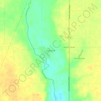 Stone Bluff topographic map, elevation, terrain