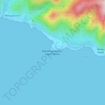 Cape Palliser topographic map, elevation, terrain
