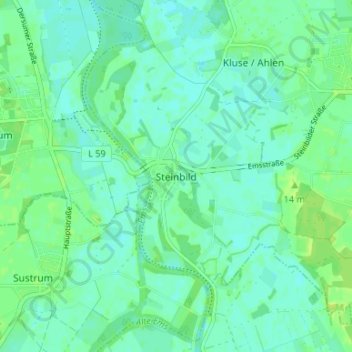 Steinbild topographic map, elevation, terrain