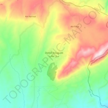 Djebel Aougueb topographic map, elevation, terrain