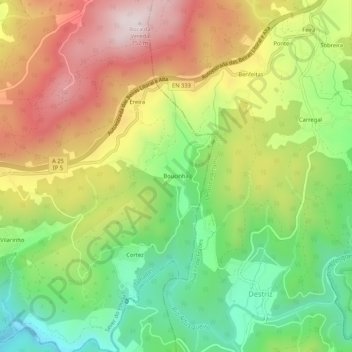 Boucinha topographic map, elevation, terrain