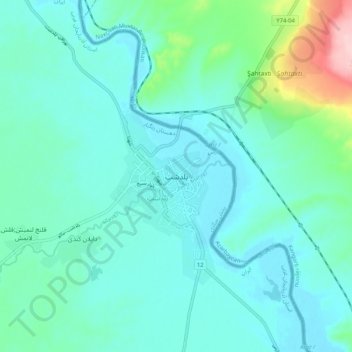 Poldasht topographic map, elevation, terrain