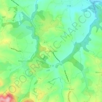 Sumberraute topographic map, elevation, terrain