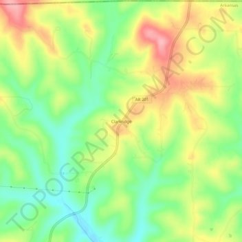 Clarkridge topographic map, elevation, terrain