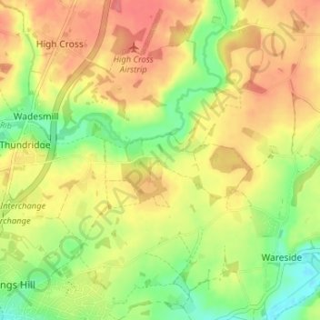 Cold Christmas topographic map, elevation, terrain