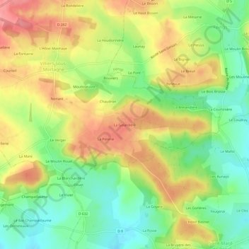La Galardière topographic map, elevation, terrain