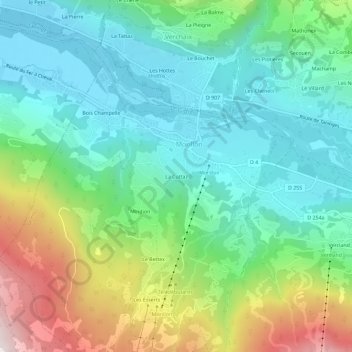 La Cuttaz topographic map, elevation, terrain