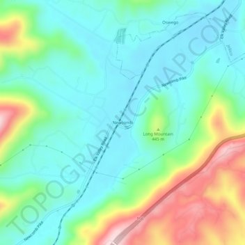 Newcomb topographic map, elevation, terrain
