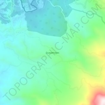 Guacamayas topographic map, elevation, terrain