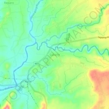 Sabang topographic map, elevation, terrain