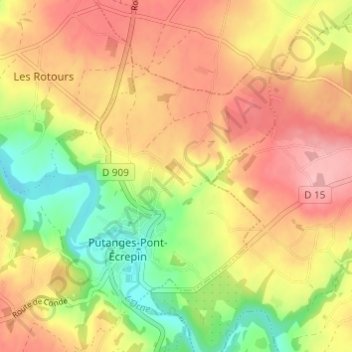 Le Buisson topographic map, elevation, terrain