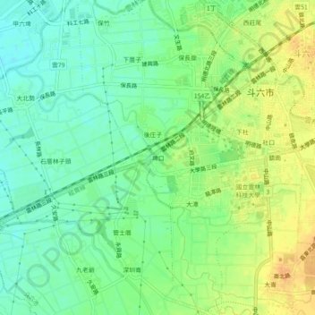 Pikou topographic map, elevation, terrain
