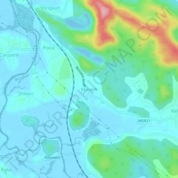 Mayem topographic map, elevation, terrain