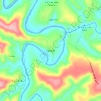 Alpercata topographic map, elevation, terrain