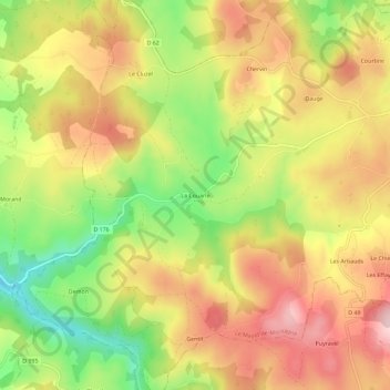 La Couarle topographic map, elevation, terrain
