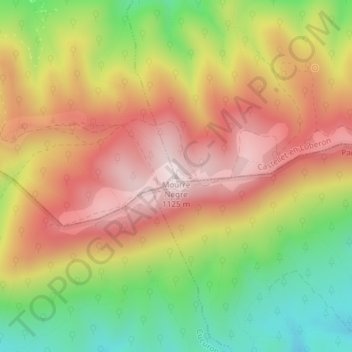 Mourre Nègre topographic map, elevation, terrain