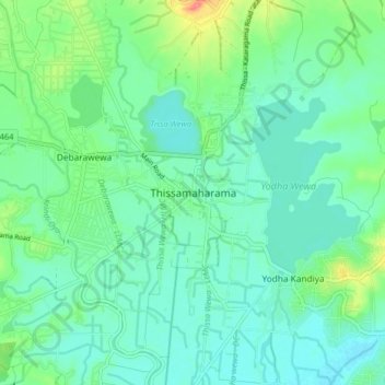 Thissamaharama topographic map, elevation, terrain