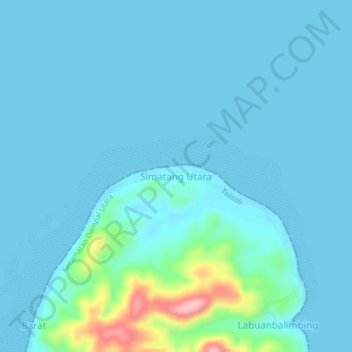 Simatang Utara topographic map, elevation, terrain