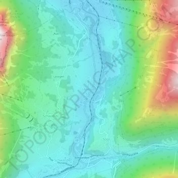Mitlödi topographic map, elevation, terrain