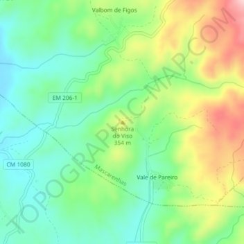 Senhora do Viso topographic map, elevation, terrain