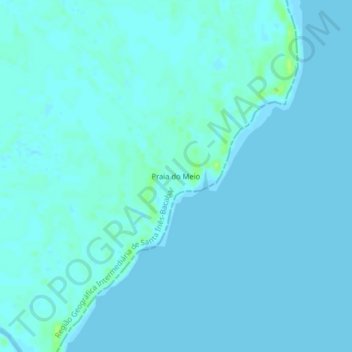 Praia do Meio topographic map, elevation, terrain