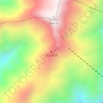 Fanjingshan topographic map, elevation, terrain