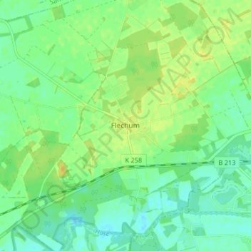 Flechum topographic map, elevation, terrain