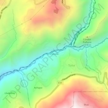 Pistishi topographic map, elevation, terrain