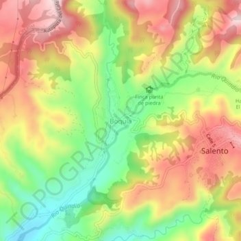 Boquía topographic map, elevation, terrain