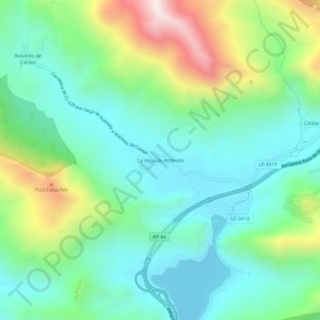 La Vega de Robledo topographic map, elevation, terrain