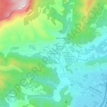 Les Pradets topographic map, elevation, terrain