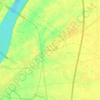 Laskana topographic map, elevation, terrain