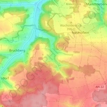Steinbach topographic map, elevation, terrain