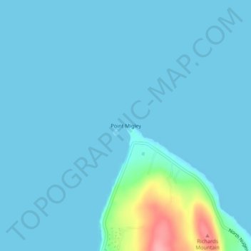 Point Migley topographic map, elevation, terrain