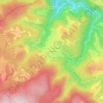 La Ragnée topographic map, elevation, terrain