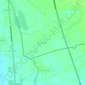 San Isidro topographic map, elevation, terrain