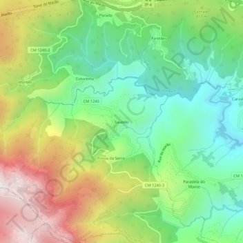 Soutelo topographic map, elevation, terrain