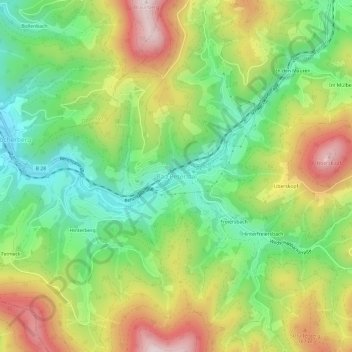 Bad Peterstal topographic map, elevation, terrain