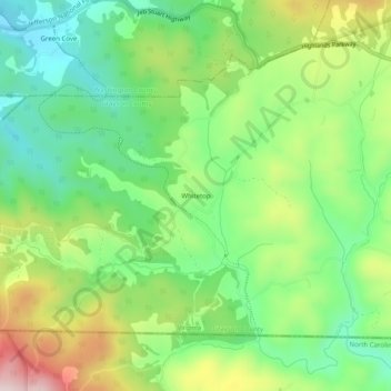 Whitetop topographic map, elevation, terrain