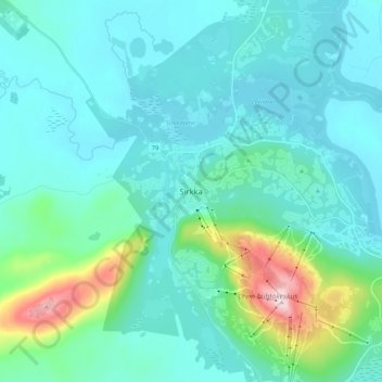 Sirkka topographic map, elevation, terrain