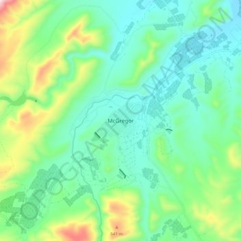 McGregor topographic map, elevation, terrain