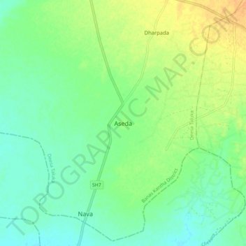 Aseda topographic map, elevation, terrain